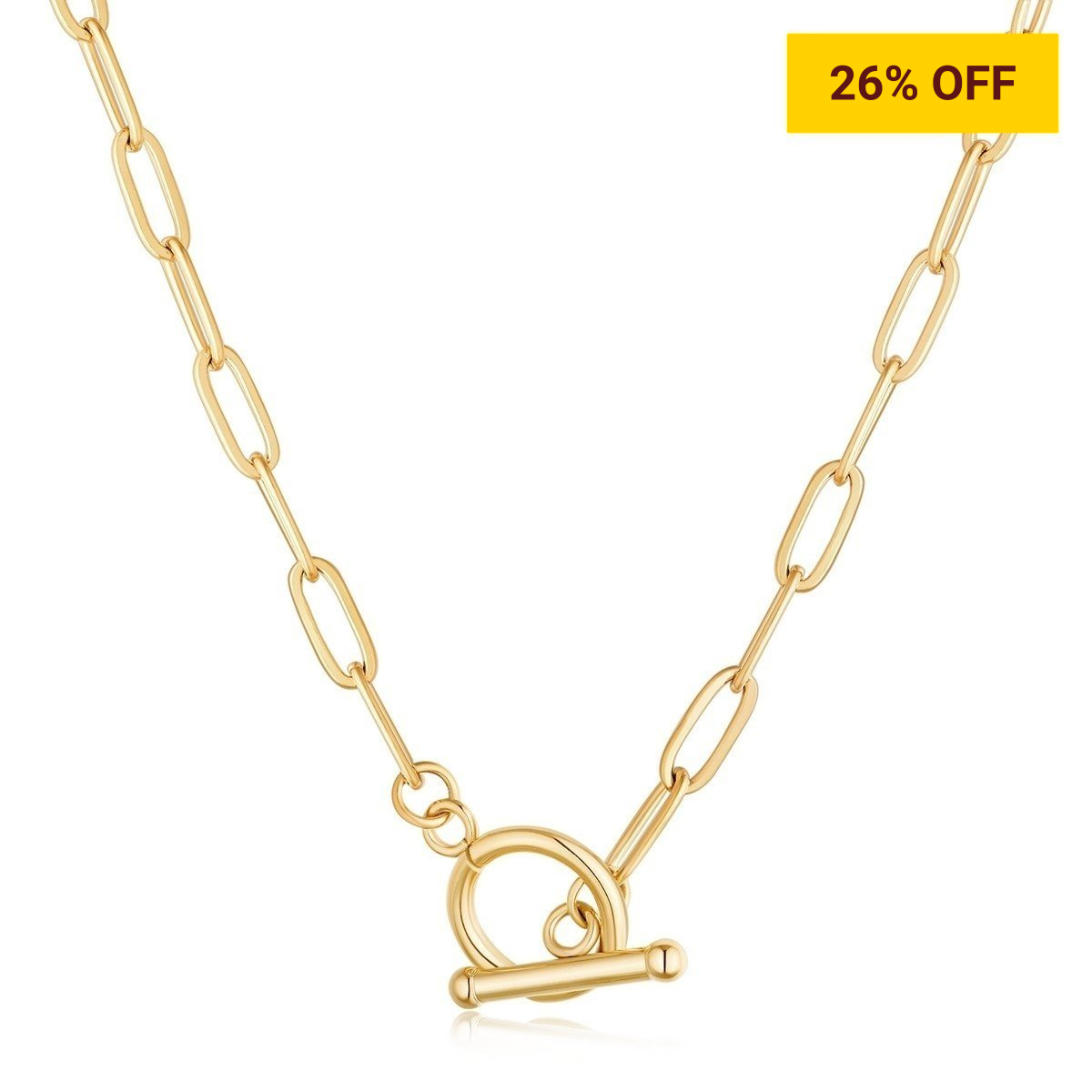 BYOU Jewelry - Félice Gold PaperClip Chain Link Necklace