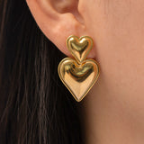 Luna Double Heart Earrings