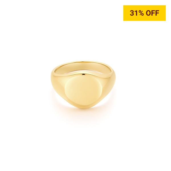 Marie Round Signet Ring - BYOUJEWELRY