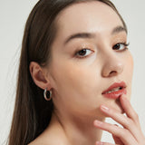 Amie Hoop Earrings Silver - BYOUJEWELRY