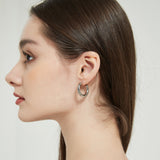 Amie Hoop Earrings Silver - BYOUJEWELRY