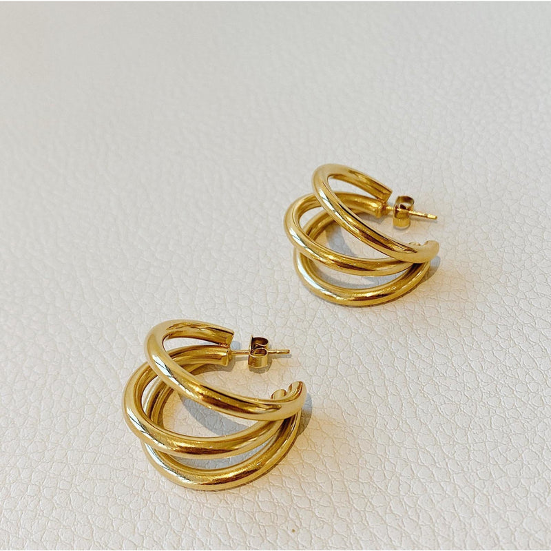 BYOU Jewelry - Dora Triple Gold Hoop Earrings – BYOUJEWELRY