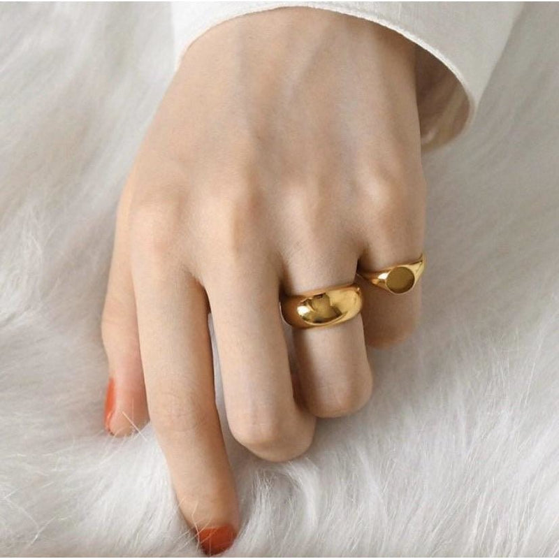 Gold Dome Ring Wide Band Ring Chunky Silver Ring Stacking Band Thick Dome  Ring Knife Edge Ring Minimalist Ring Thin Ring Dainty Ring Gift - Etsy