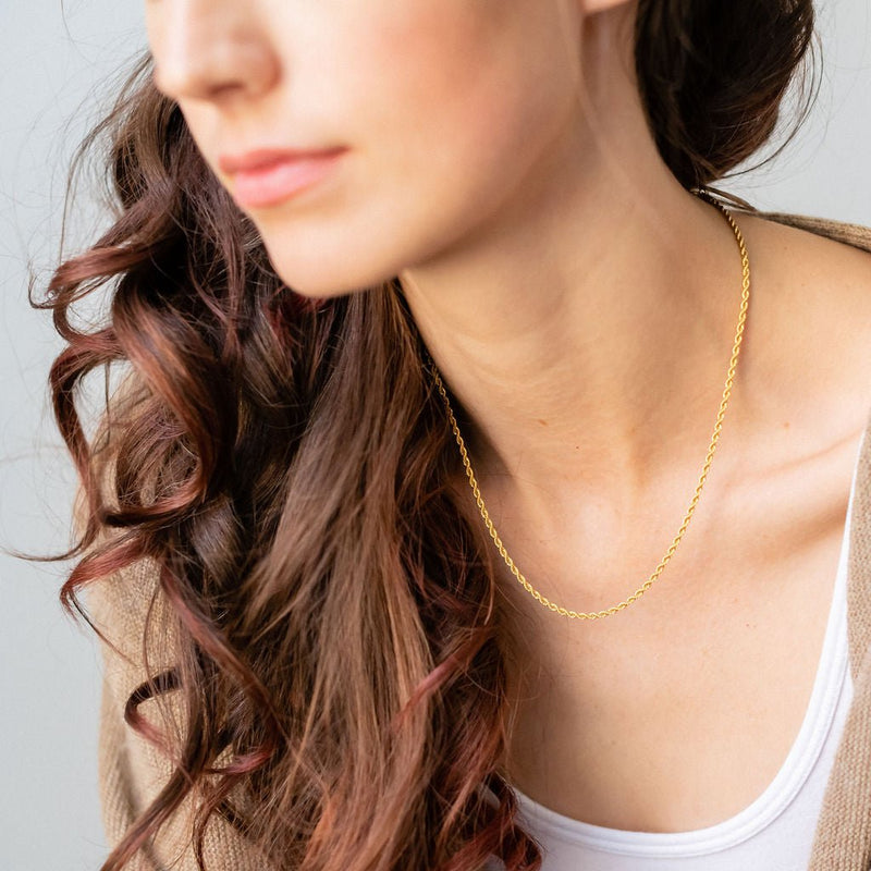 Lucie Gold Rope Twist Chain - BYOUJEWELRY